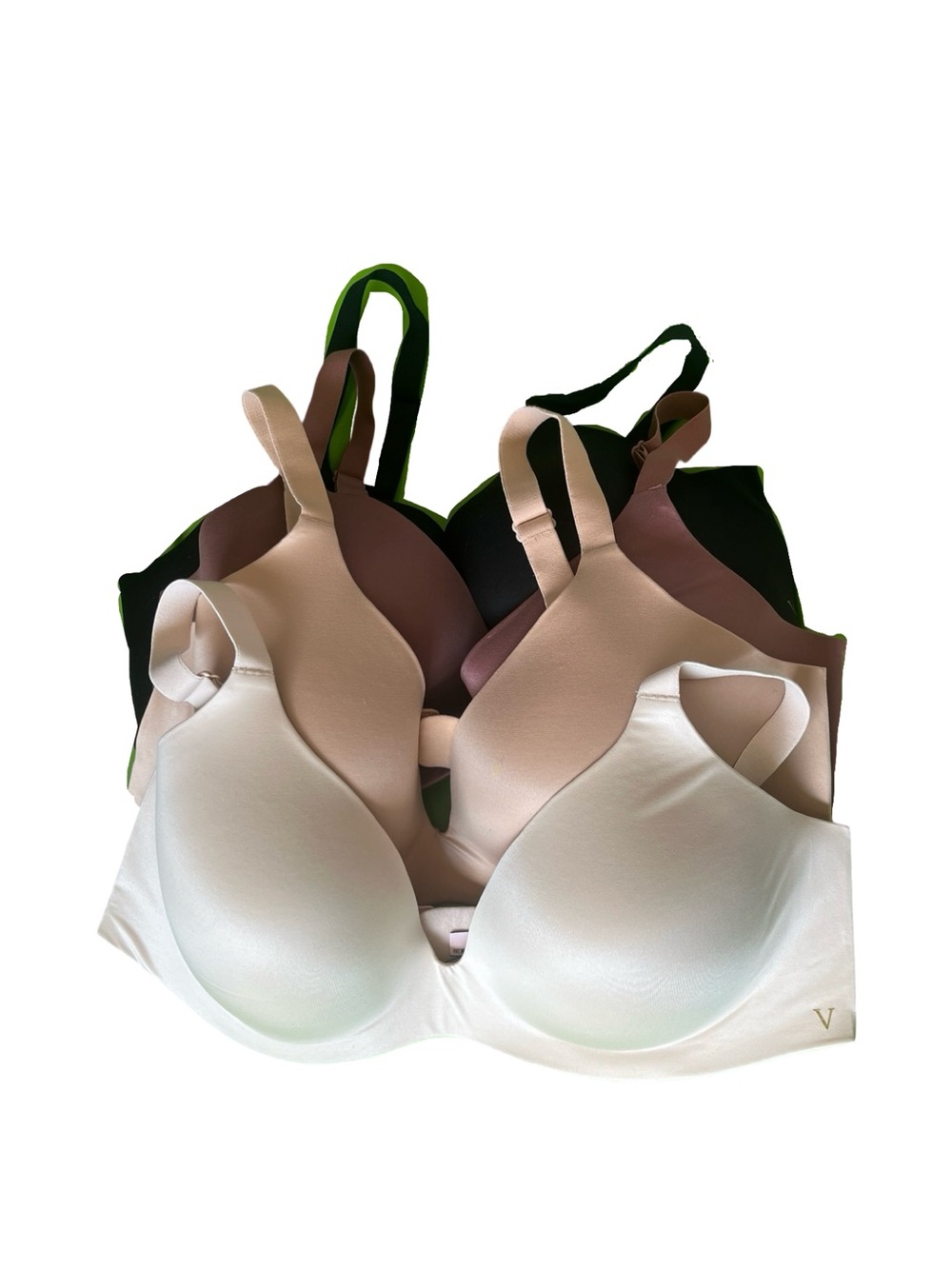 4 Victoria's Secret Bras Lined Semi Demi Everyday Classic Wireless Size 38D